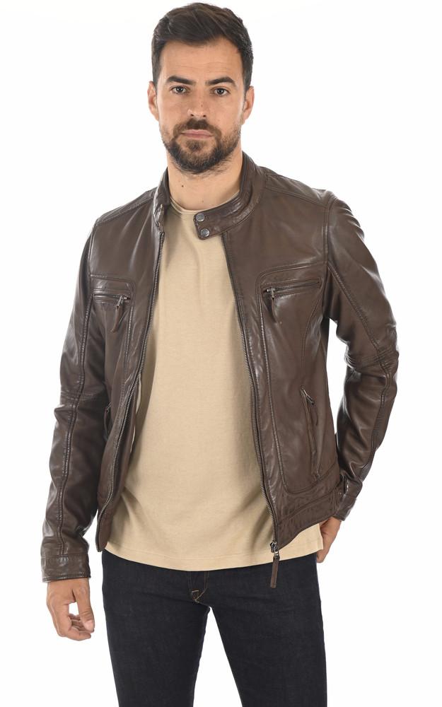 la canadienne Blouson Casey Cuir Marron