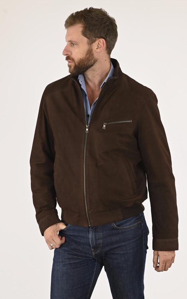 La Canadienne Blouson Chaud Agneau Nubuck Marron