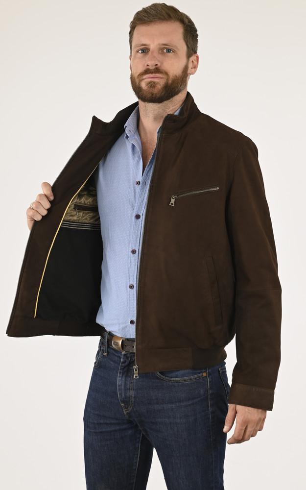 La Canadienne Blouson Chaud Agneau Nubuck Marron