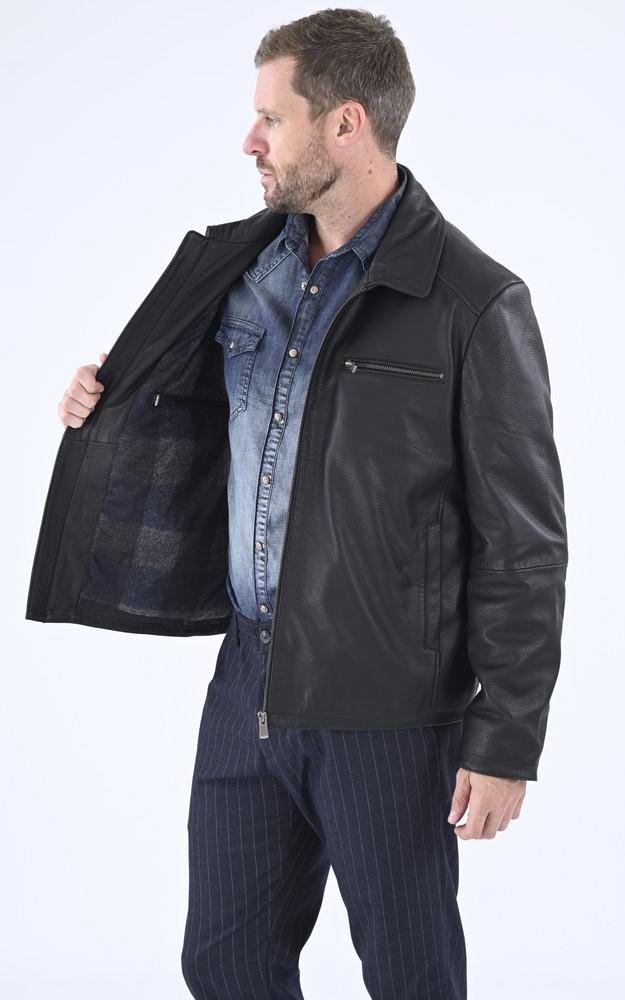 La Canadienne Blouson Chaud Cuir Noir
