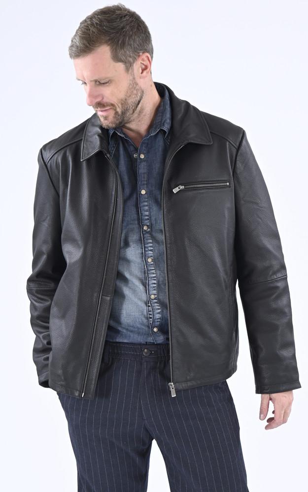 la canadienne Blouson chaud cuir noir
