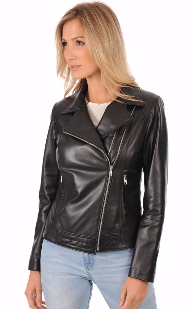 La Canadienne Blouson Cintré Cuir Femme Noir