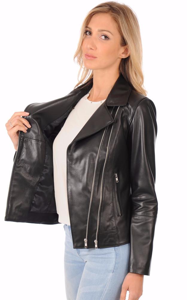 La Canadienne Blouson Cintré Cuir Femme Noir