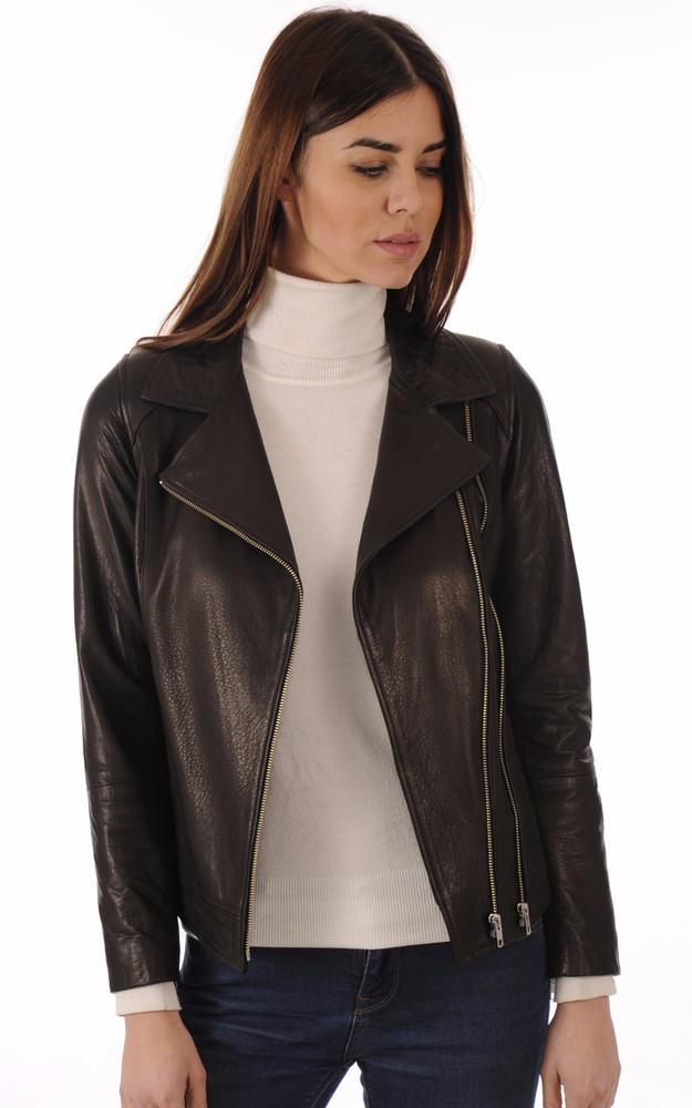 La Canadienne Blouson Cintré Cuir Femme Noir