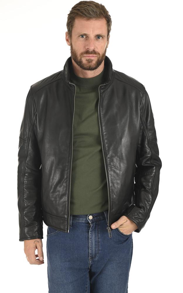 La Canadienne Blouson Col Montant Agneau Noir