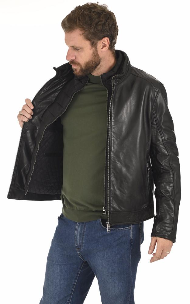 La Canadienne Blouson Col Montant Agneau Noir