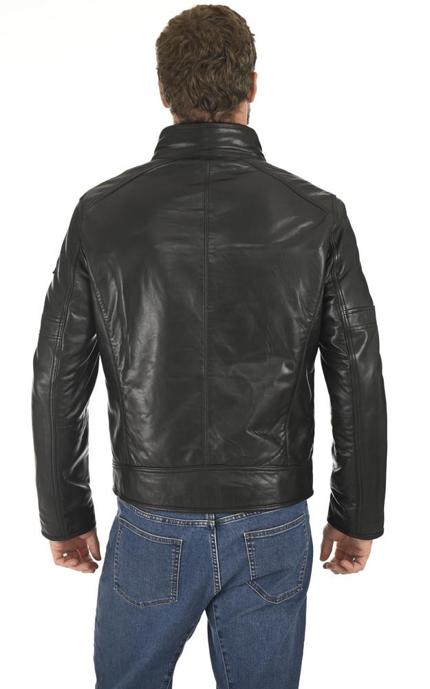 La Canadienne Blouson Col Montant Agneau Noir