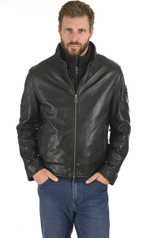 la canadienne Blouson col montant agneau noir