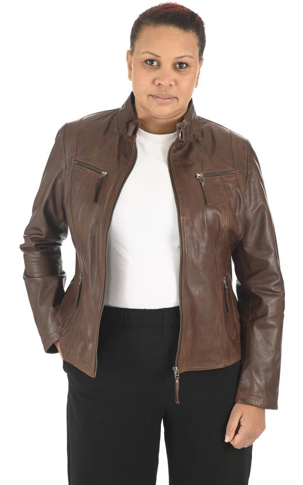 la canadienne Blouson confort cuir marron