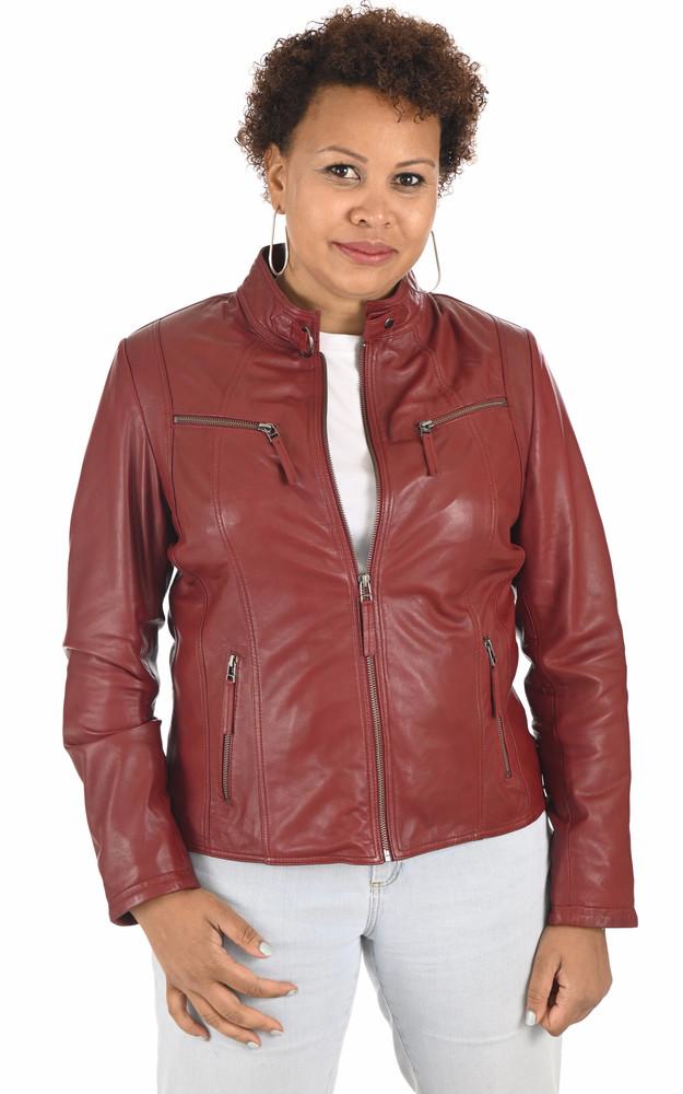 la canadienne Blouson confort cuir rouge