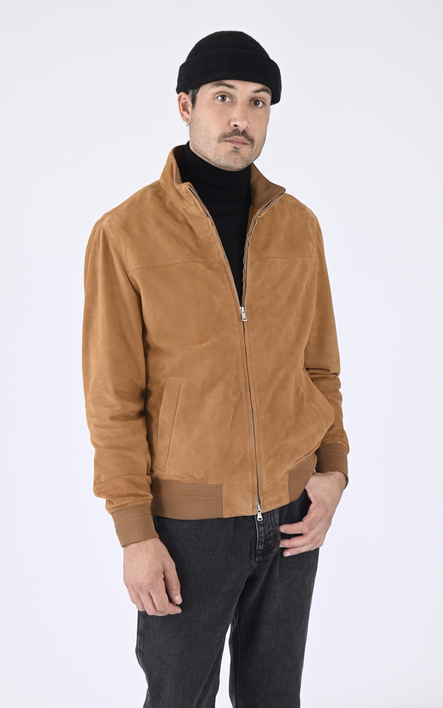 la canadienne Blouson confort velours Joel cognac
