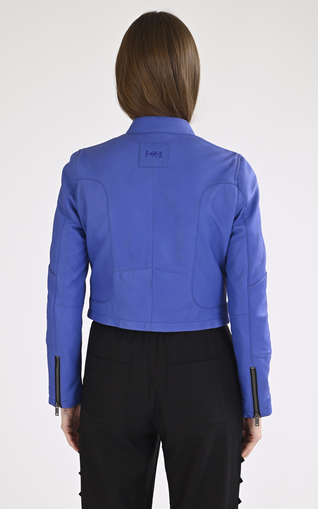 La Canadienne Blouson Court Lola Bleu Cobalt