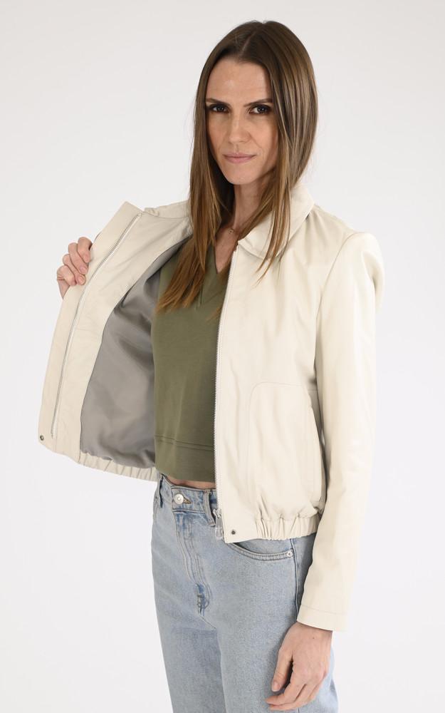 La Canadienne Blouson Court Odessa Blanc Cassé
