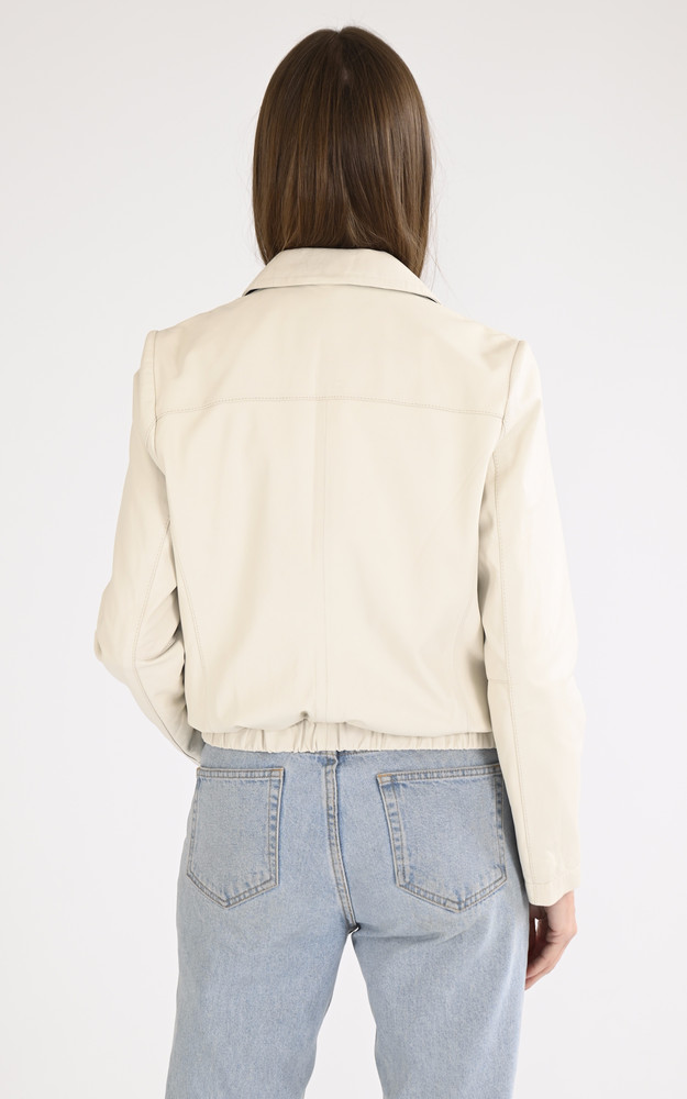 La Canadienne Blouson Court Odessa Blanc Cassé