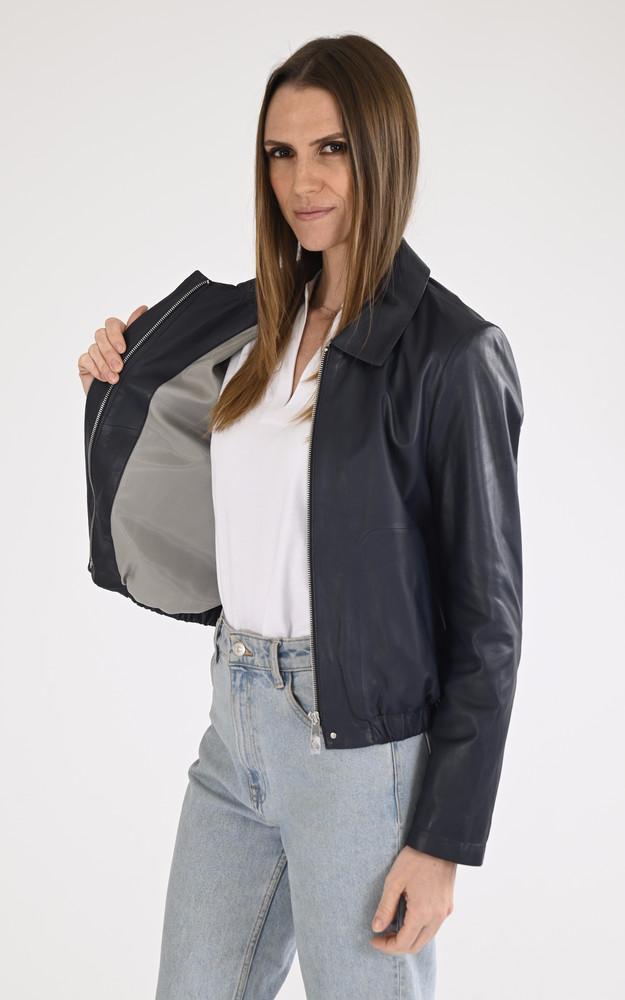 La Canadienne Blouson Court Odessa Bleu Marine