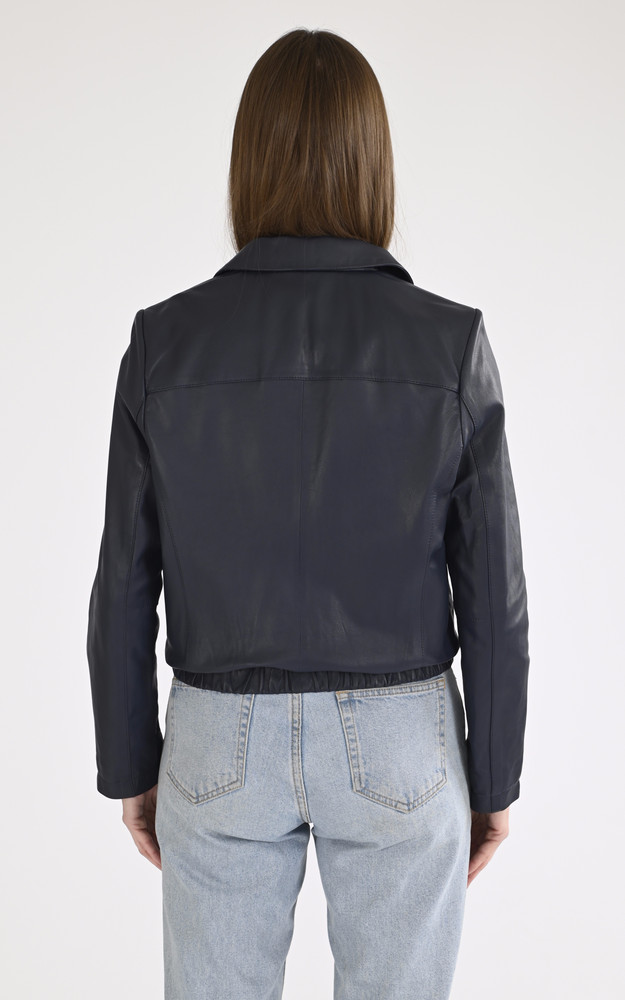 La Canadienne Blouson Court Odessa Bleu Marine