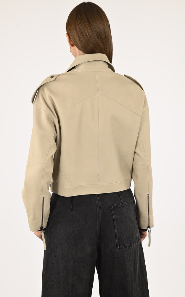 La Canadienne Blouson Couture Agneau Beige