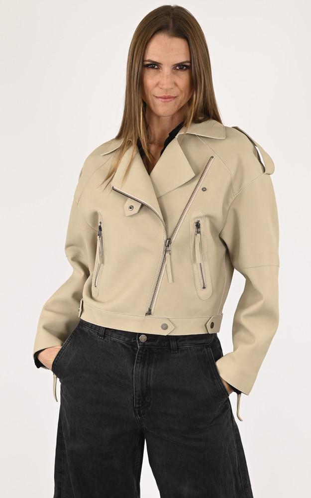 la canadienne Blouson couture agneau beige