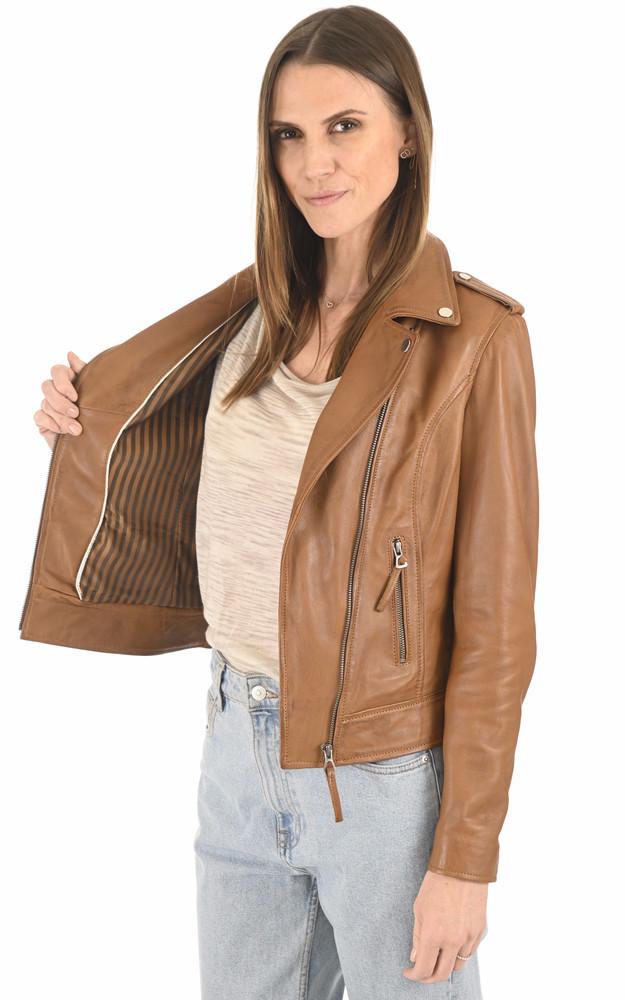 La Canadienne Blouson Cuir Agneau Cognac