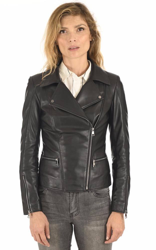 La Canadienne Blouson Cuir Agneau Noir