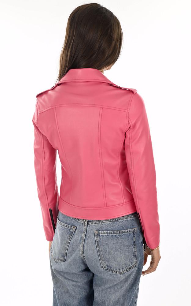La Canadienne Blouson Cuir Agneau Rose