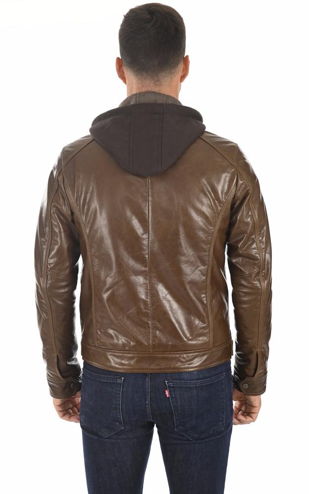 La Canadienne Blouson Cuir Buffle Erico Hood Mocca