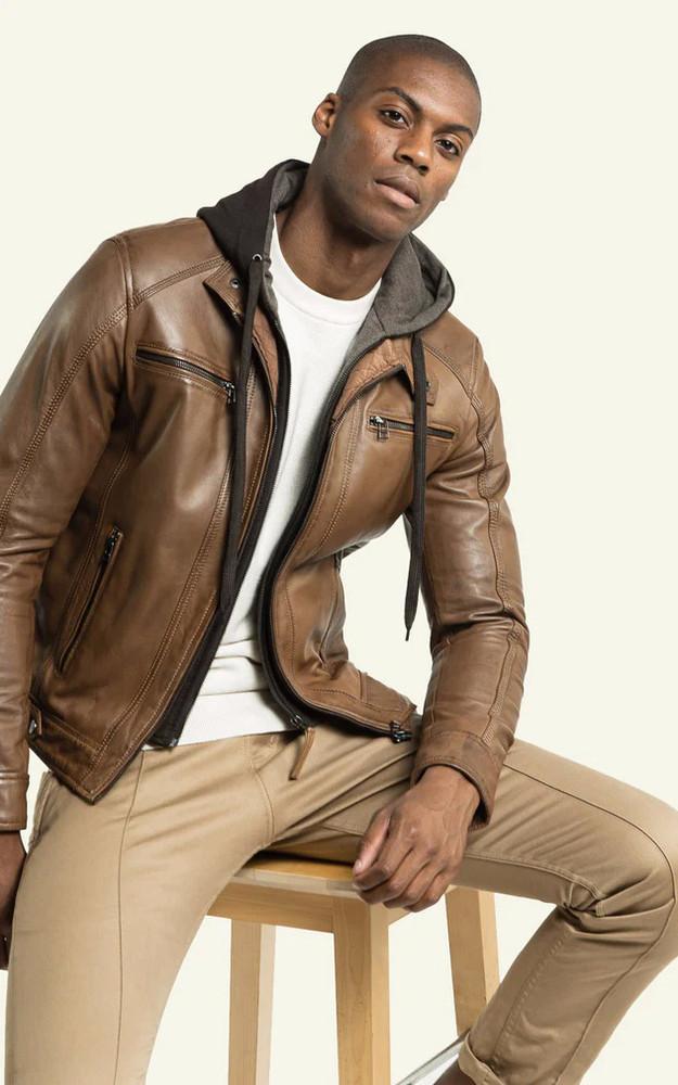 La Canadienne Blouson Cuir Erico Hood Cognac