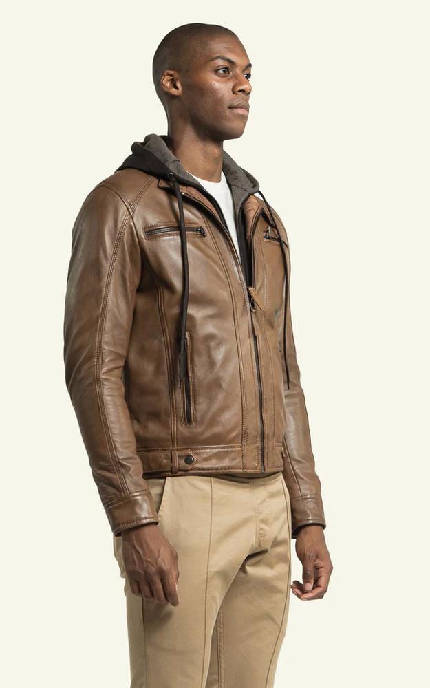 La Canadienne Blouson Cuir Erico Hood Cognac