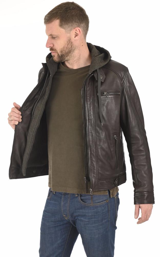 La Canadienne Blouson Cuir Erico Hood Marron