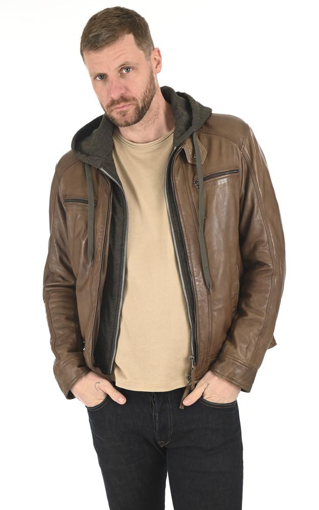 La Canadienne Blouson Cuir Erico Hood Marron