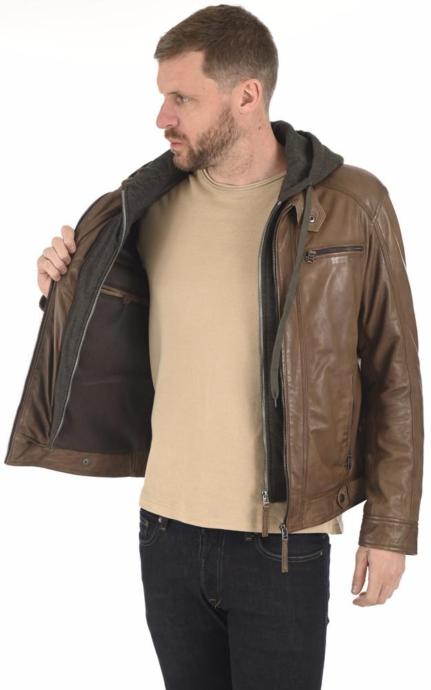 La Canadienne Blouson Cuir Erico Hood Marron