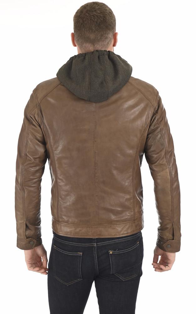 La Canadienne Blouson Cuir Erico Hood Marron