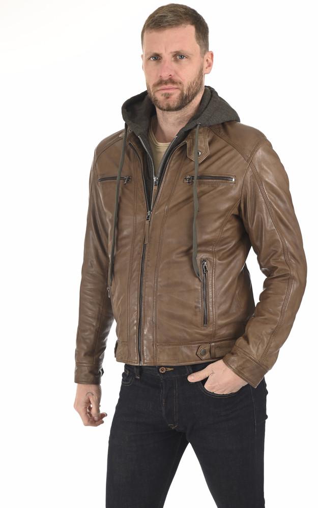 la canadienne Blouson cuir Erico Hood marron