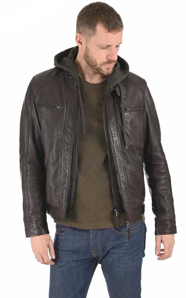 la canadienne Blouson cuir Erico Hood marron
