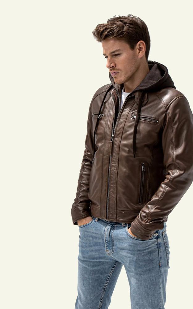 la canadienne Blouson cuir Erico Hood mocca