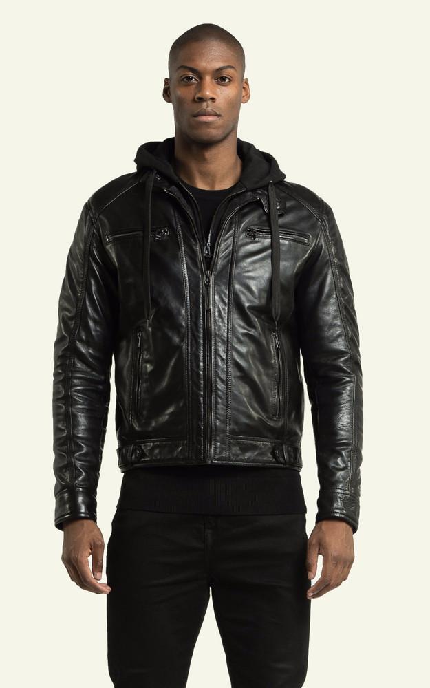 la canadienne Blouson cuir Erico Hood noir