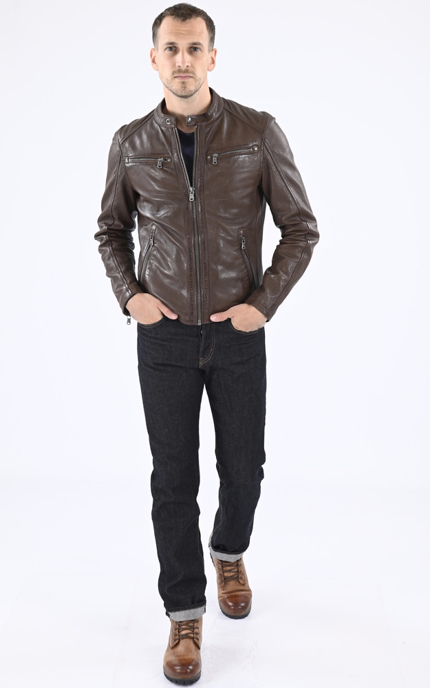 La Canadienne Blouson Cuir Gafino Marron