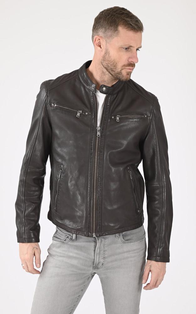 la canadienne Blouson cuir Gafino Reddish brown