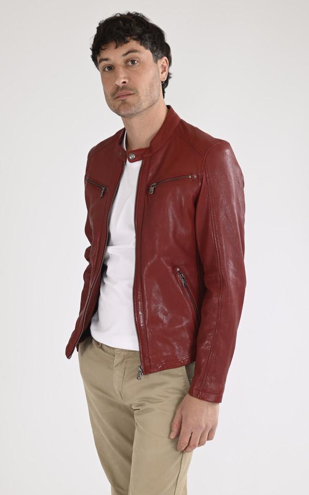 la canadienne Blouson cuir Gafino rouge