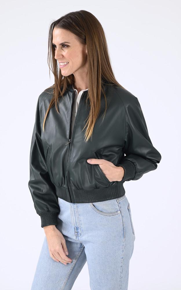 la canadienne Blouson cuir Gaia vert