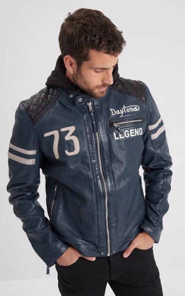 La Canadienne Blouson Cuir Gladstone Shortblue
