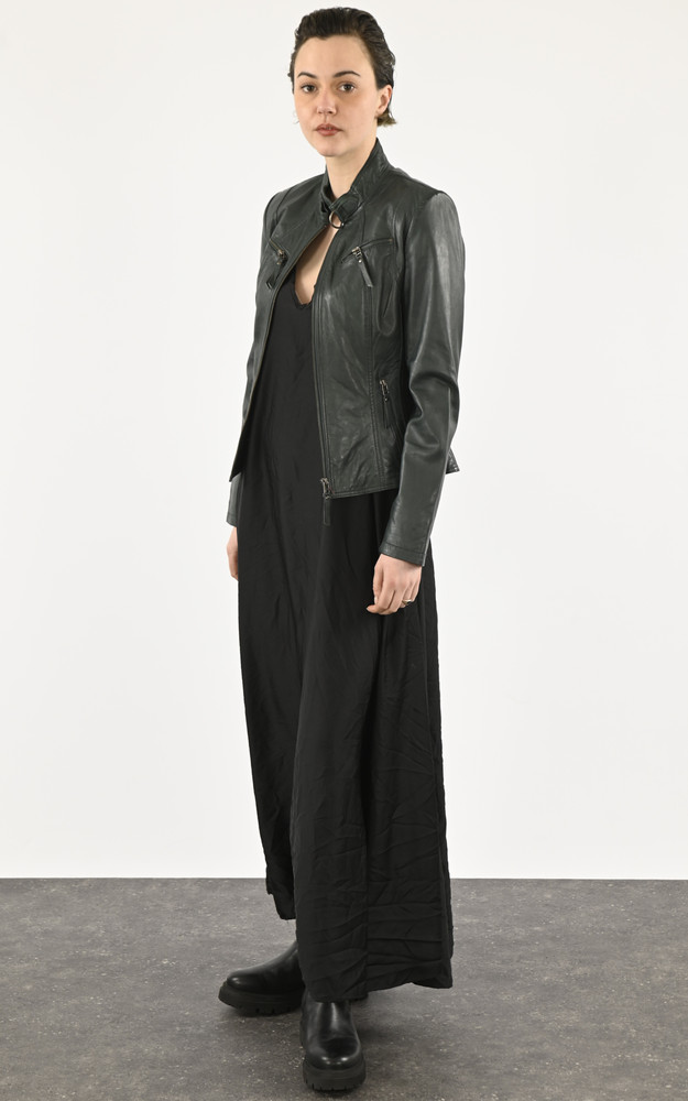 La Canadienne Blouson Cuir Gris Vert