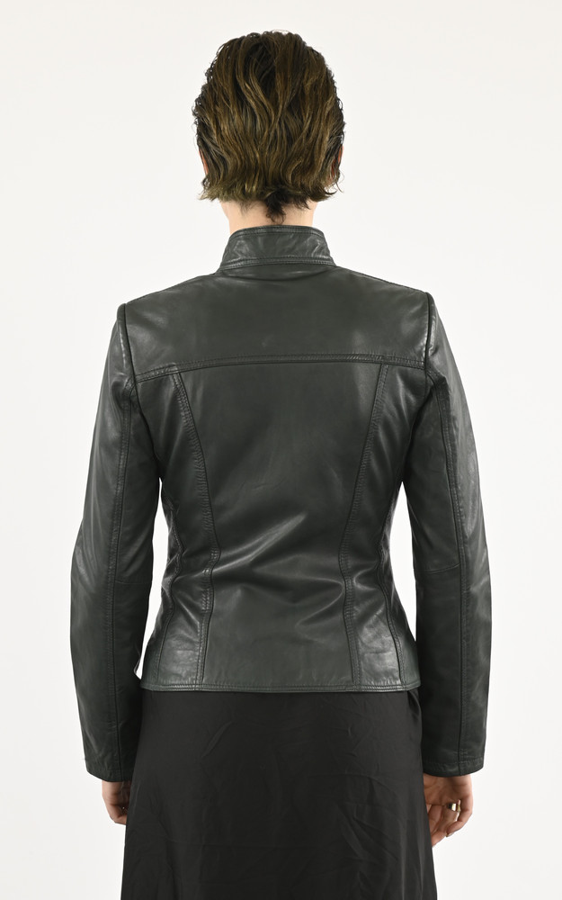 La Canadienne Blouson Cuir Gris Vert