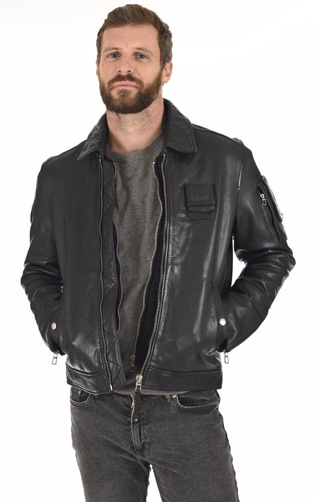 La Canadienne Blouson Cuir Jaegger Navy Blue