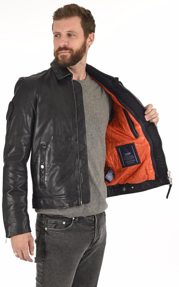 La Canadienne Blouson Cuir Jaegger Navy Blue