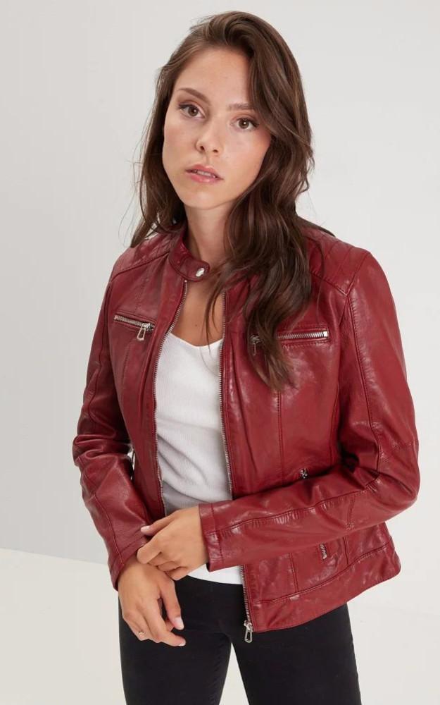 la canadienne Blouson cuir Jodyta Red chili