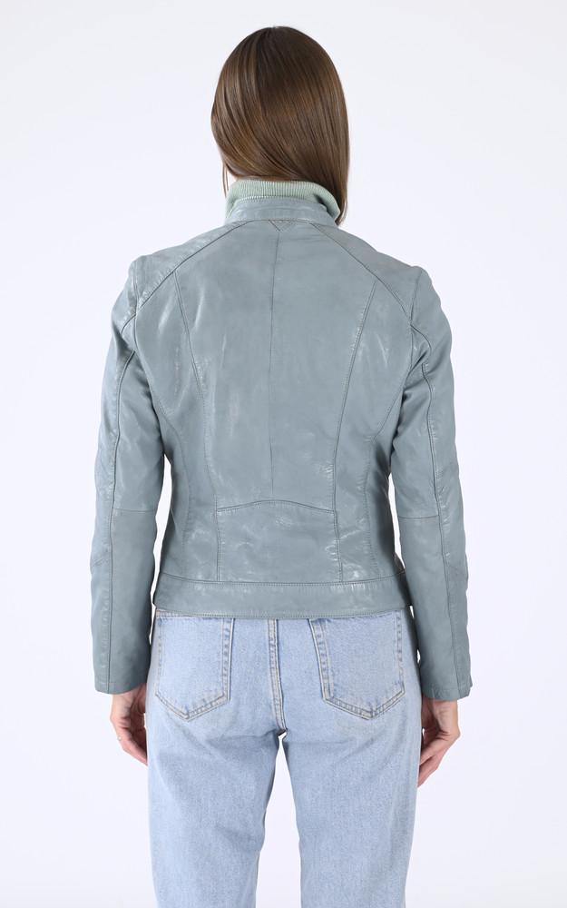 La Canadienne Blouson Cuir Jolya Bleu Ciel