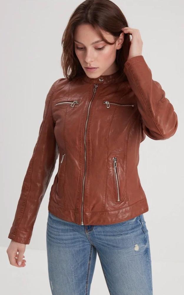 la canadienne Blouson cuir Jolya cognac
