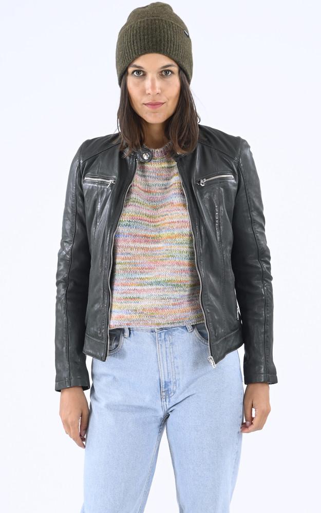 la canadienne Blouson cuir Jolya kaki
