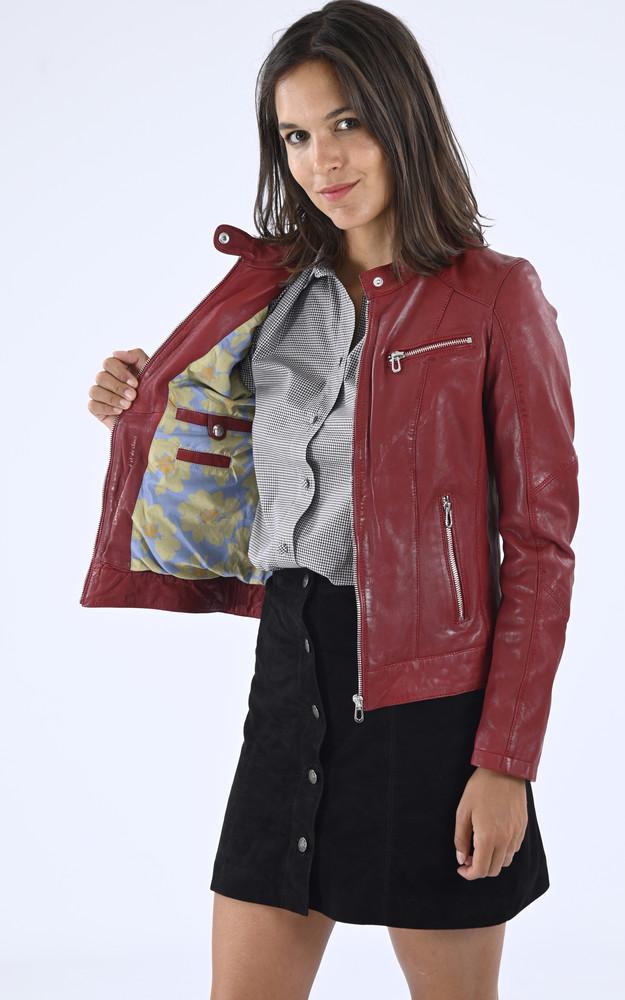 La Canadienne Blouson Cuir Jolya Rouge